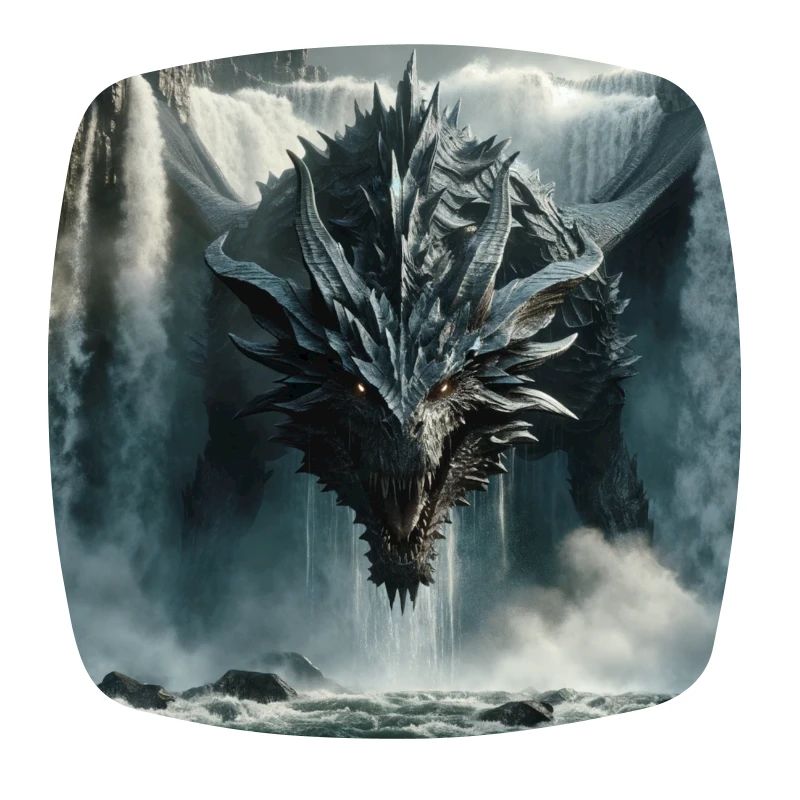 Drache im Wasserfall