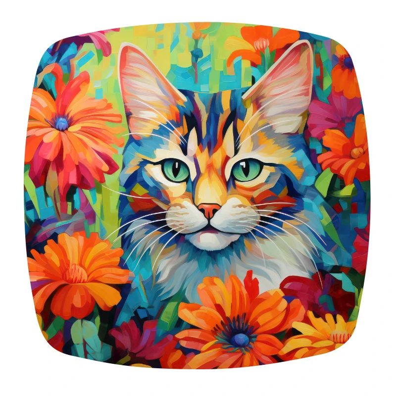 cat, cat motif, flowers, gift, gift idea