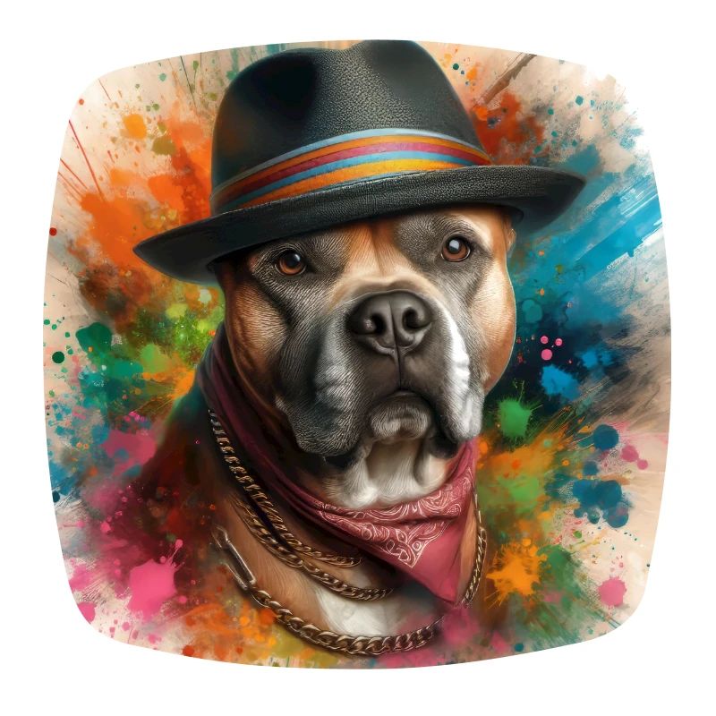 Pitbull Paint Spritzer Kunst