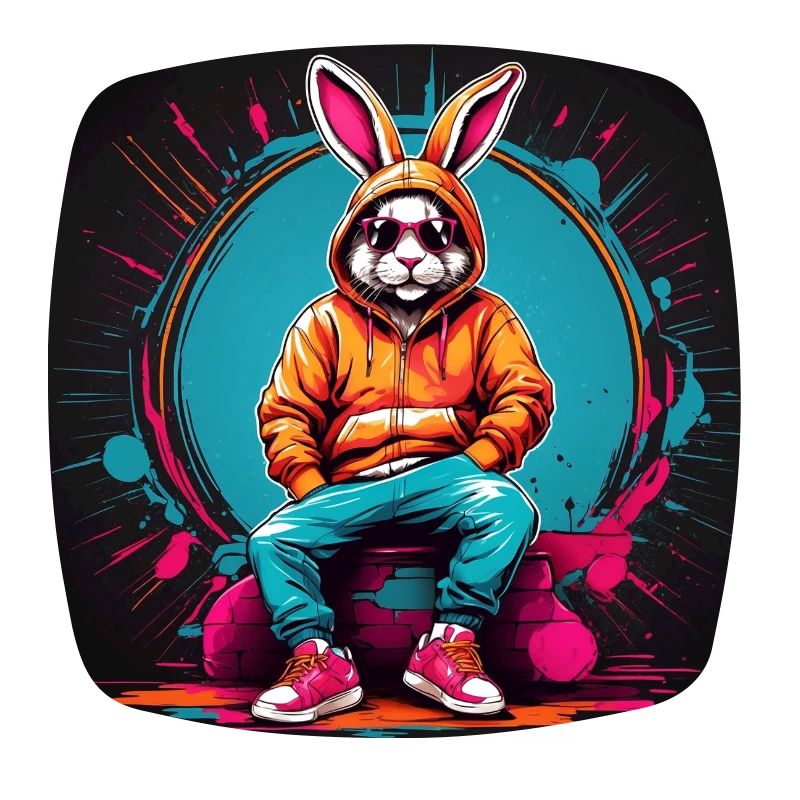Lapin cool avec sweat à capuche et lunettes de soleil