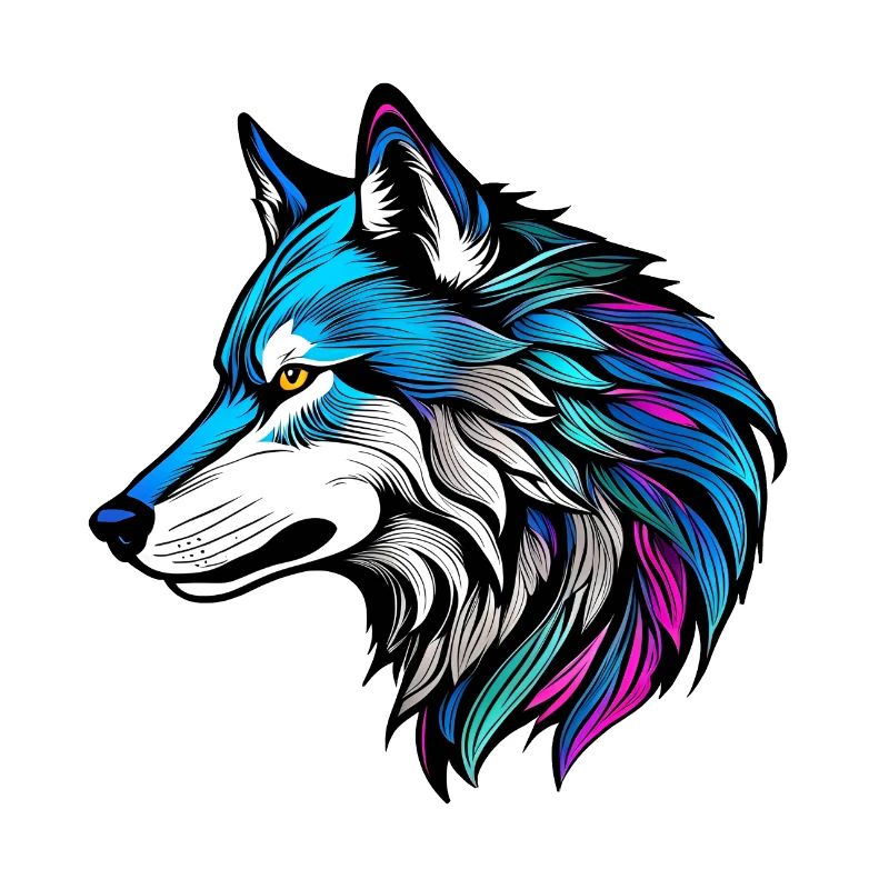 Das schöne Profil eines Wolfes