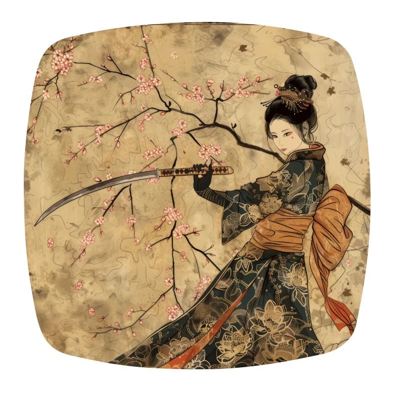 Japanisch, Samurai, Kirschblüte, Kunst, Ukiyo-E, s