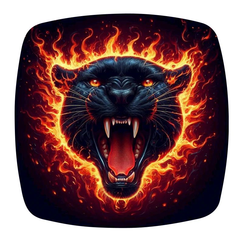 Panthère noire en feu