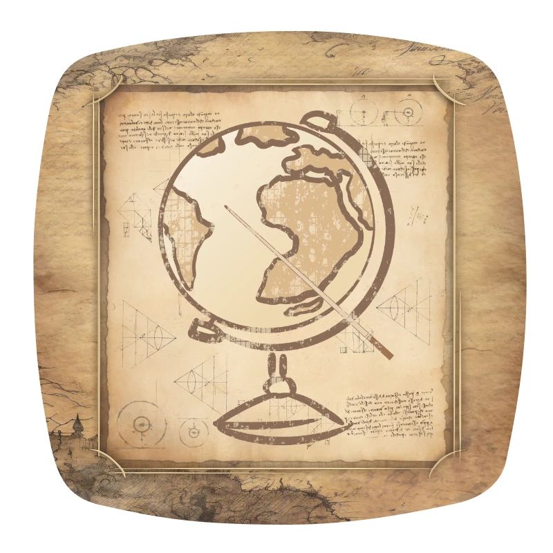Geography - Globe & Pointer / Vintage Art