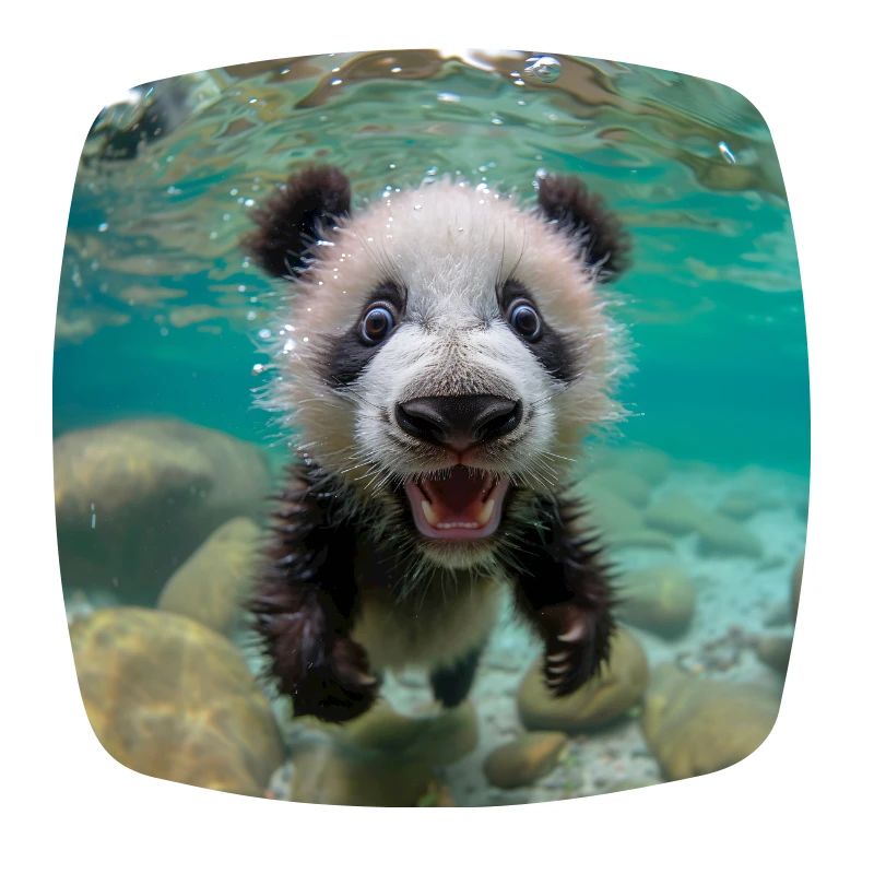 Panda under water