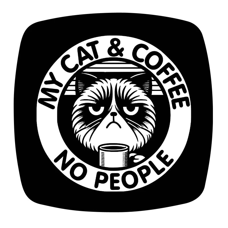 Chat et café et pas de gens