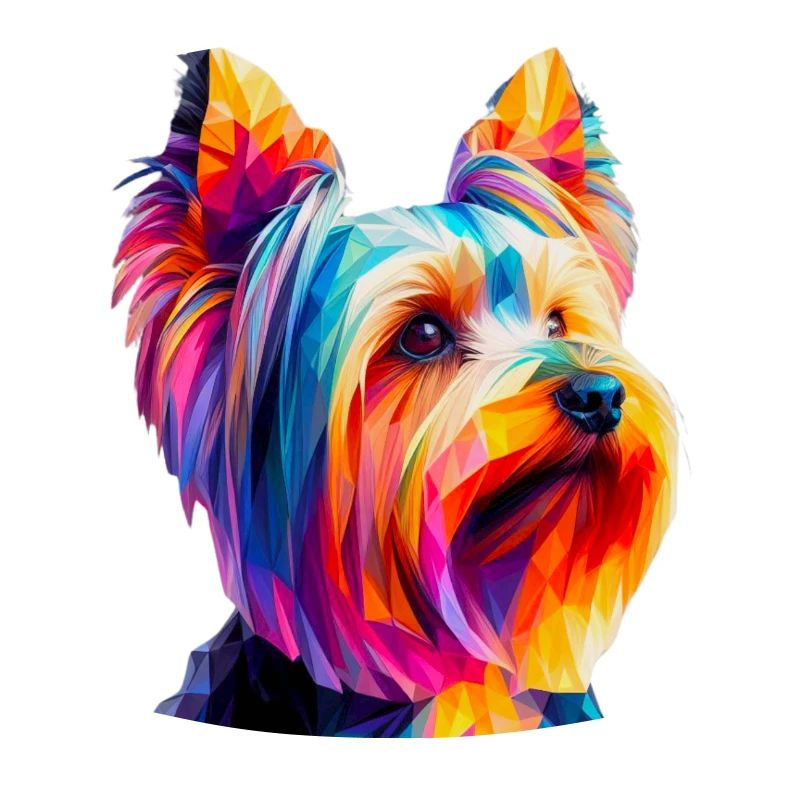 Modern geometric dog's muzzle Yorkshire terrier