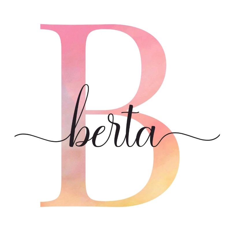 B | Monogramm | Name | Berta |Watercolor