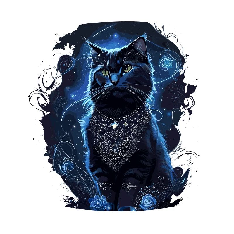 Black Cat in the Moonlight Magic Cat
