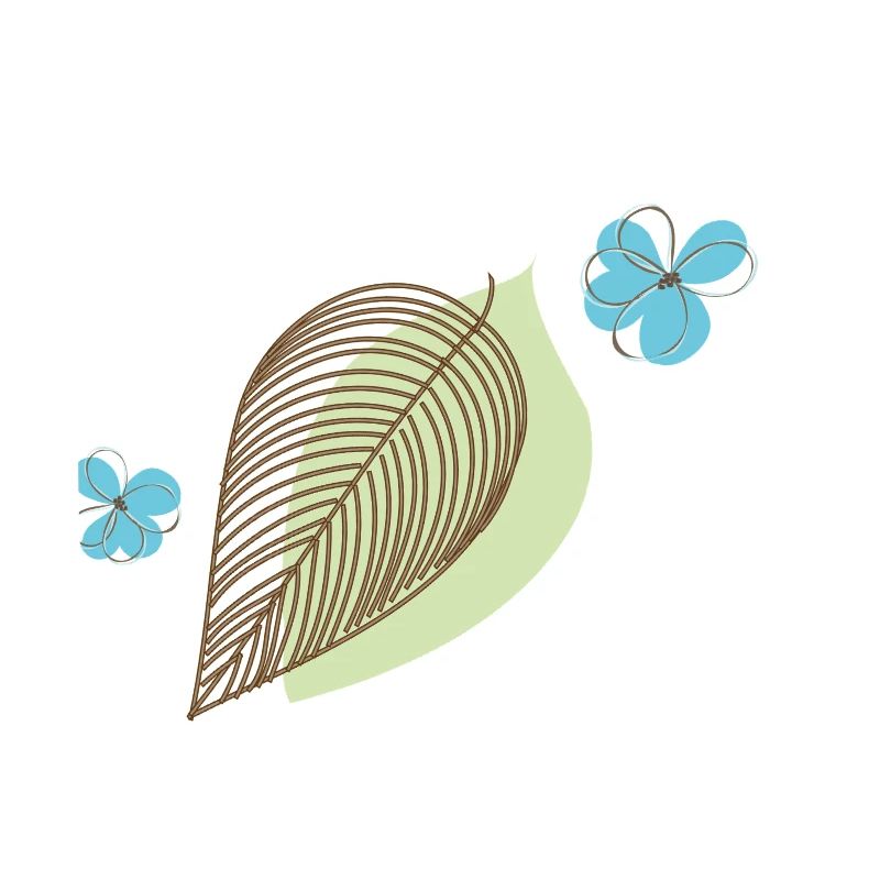 Feuille avec fleur