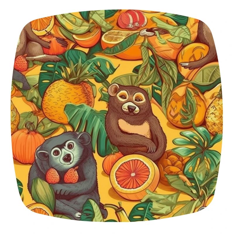 Exotic Fruit Pattern Animal Tropical Fruit Monkey