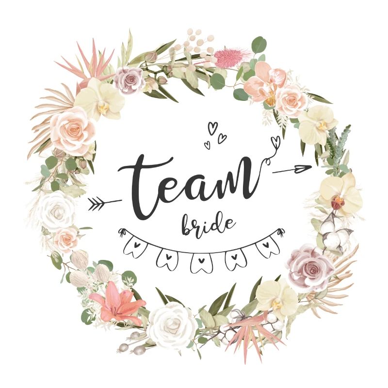 T-Shirt EVJF Crown Bohemian Blume Team Bride