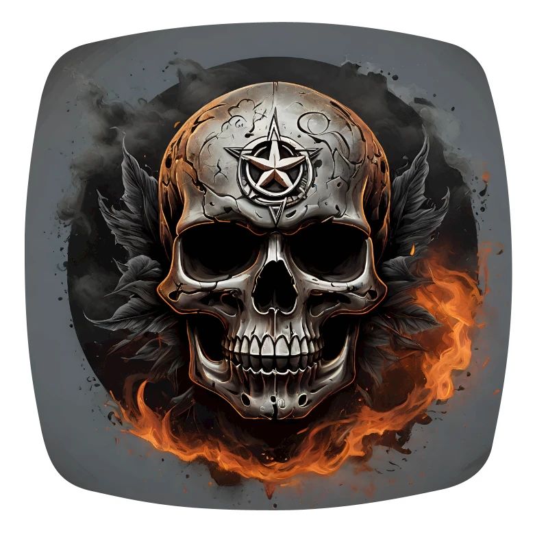 Metal Skull Metal Skull with Flames