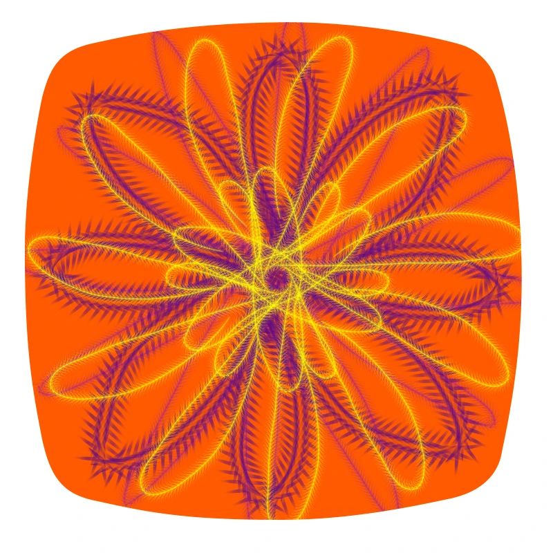 Abstract flower on orange background