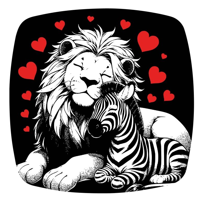 Löwe und Zebra Liebe und Freundschaft