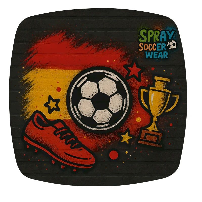 Fussball Graffiti mit spanischen Farben
