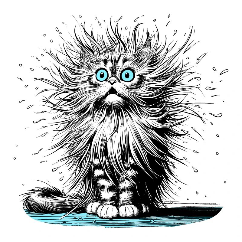 Chat Électrique, Chat Drôle, Chat Drôle