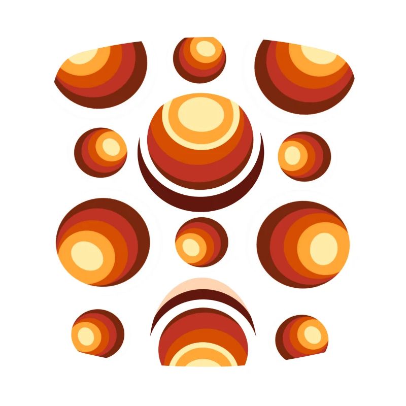 Retro Circle Pattern 70s Crescent