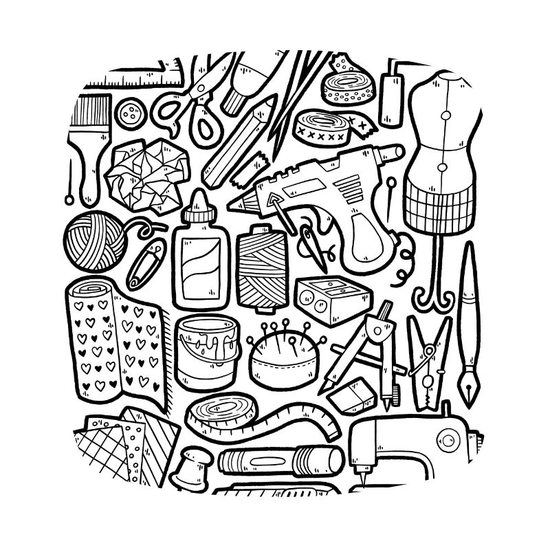 Crafting DIY Doodle Handmade Sewing Machine Hobby