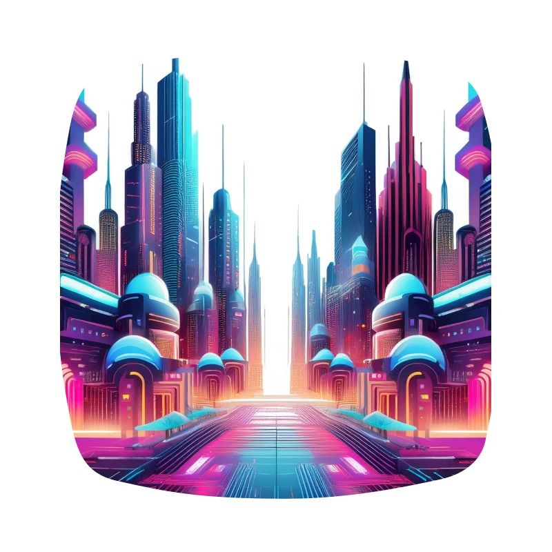 Futuristic Neon Skyline – Sci-Fi Cityscape Art