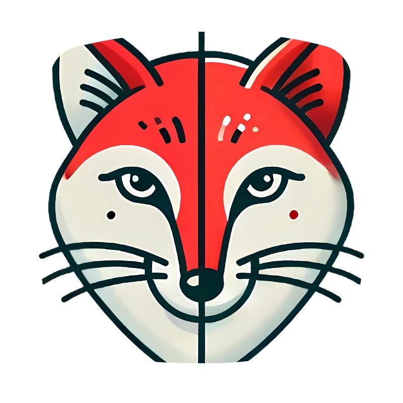 Geometric Split Fox Illustration