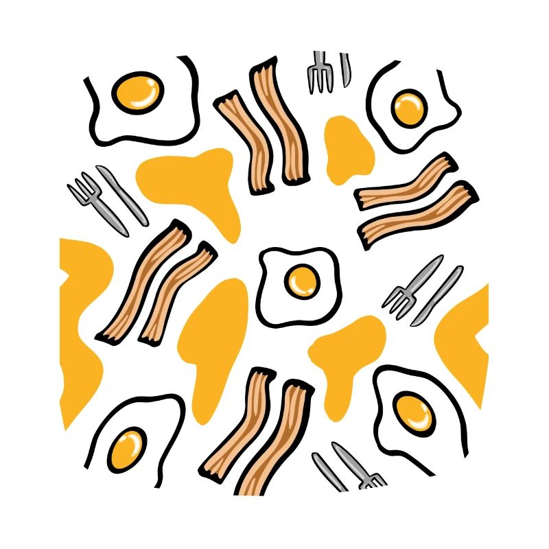 Conception du petit-déjeuner d’œufs au plat et de bacon