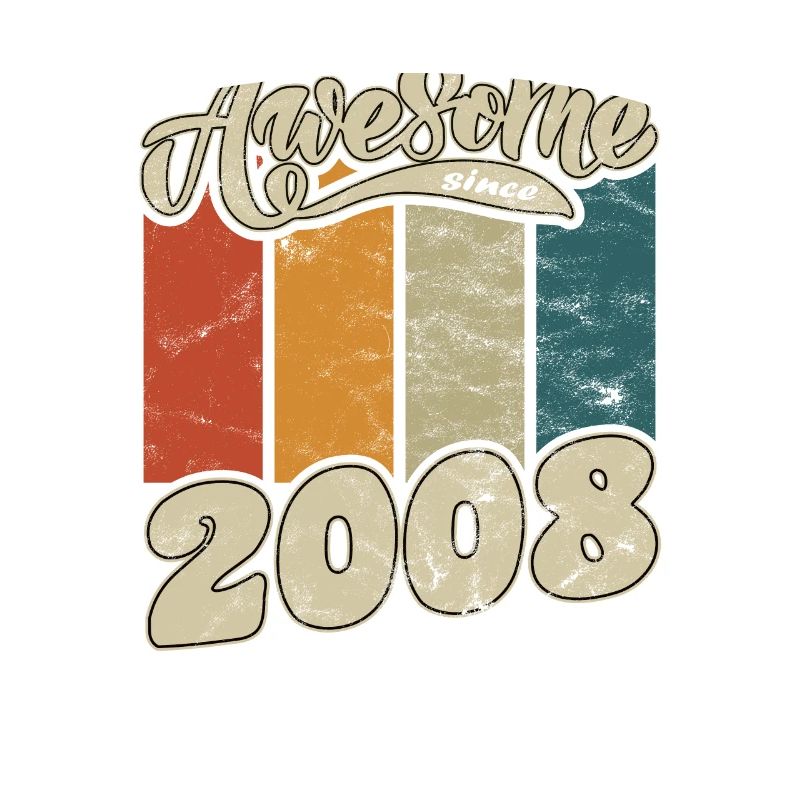 2008 Geburtstag Awesome since Retro