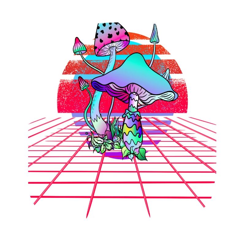 Champignons Psychédéliques - Retro Wave Sunset