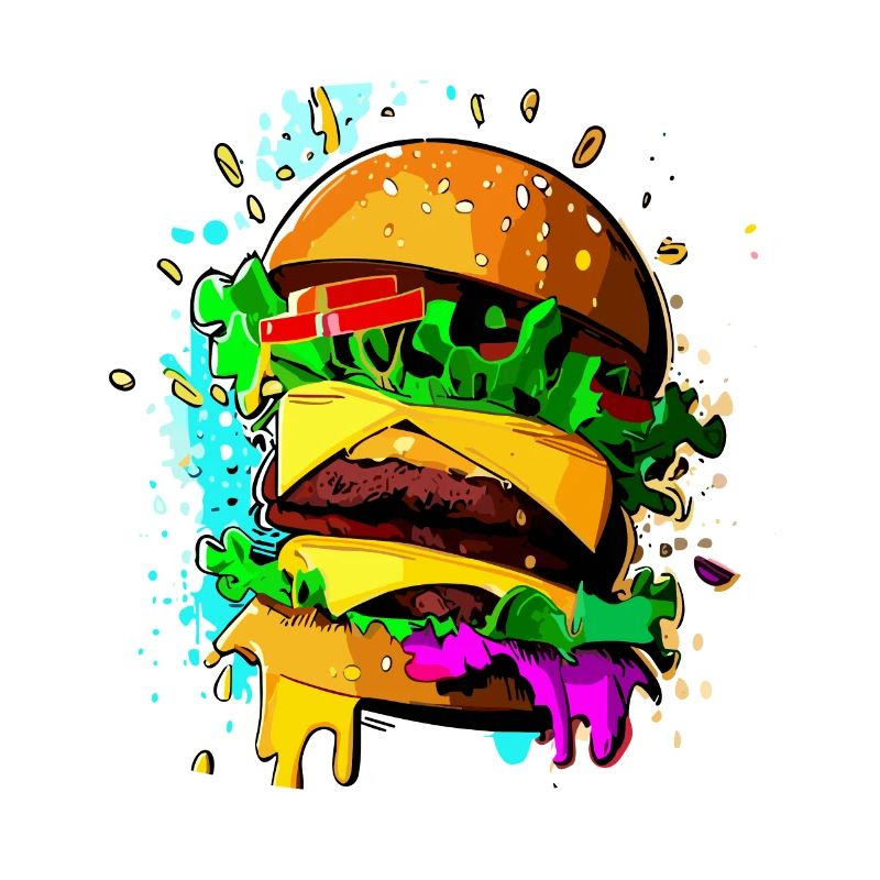 Graffiti Burger Cheeseburger coloré