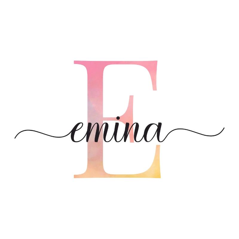 E| Monogramme | Nom | Émina |Aquarelle