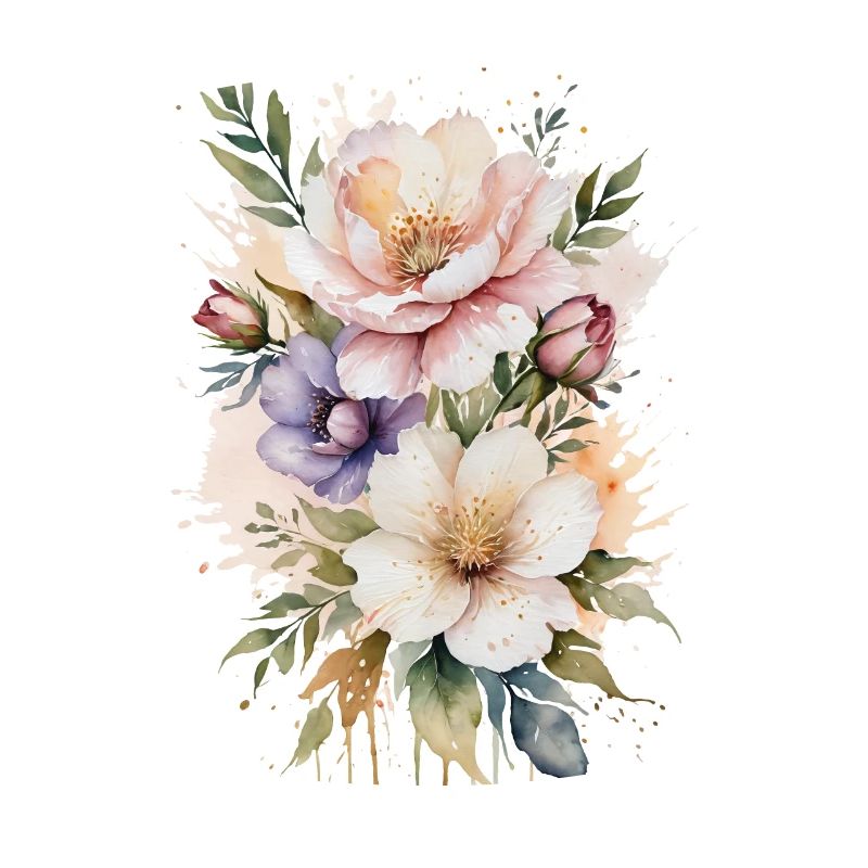 Murmures à l’aquarelle : Fleurs délicates
