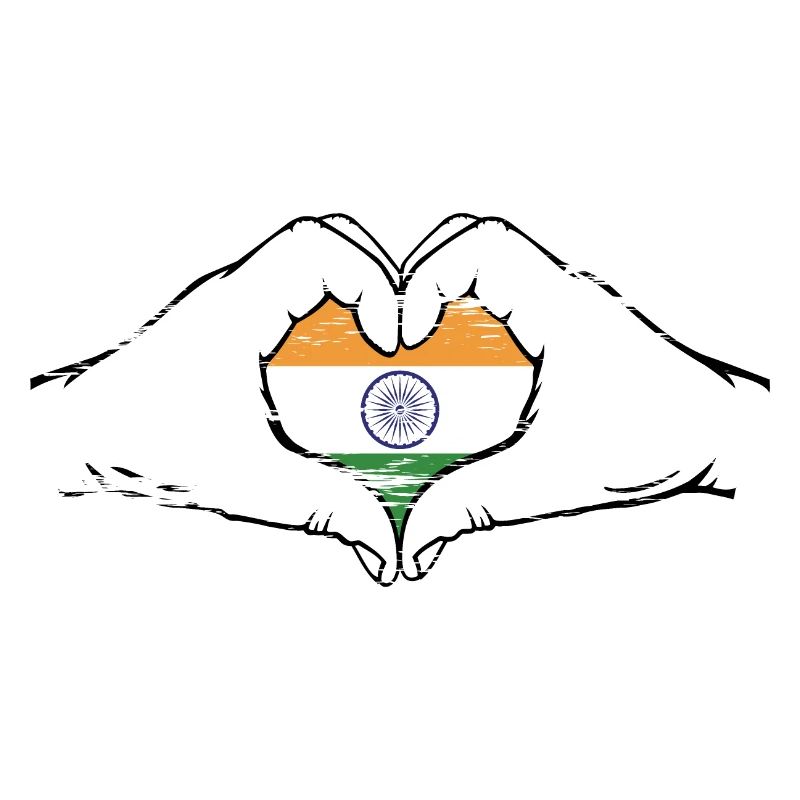 Drapeau de l’Inde en forme de coeur utilisé