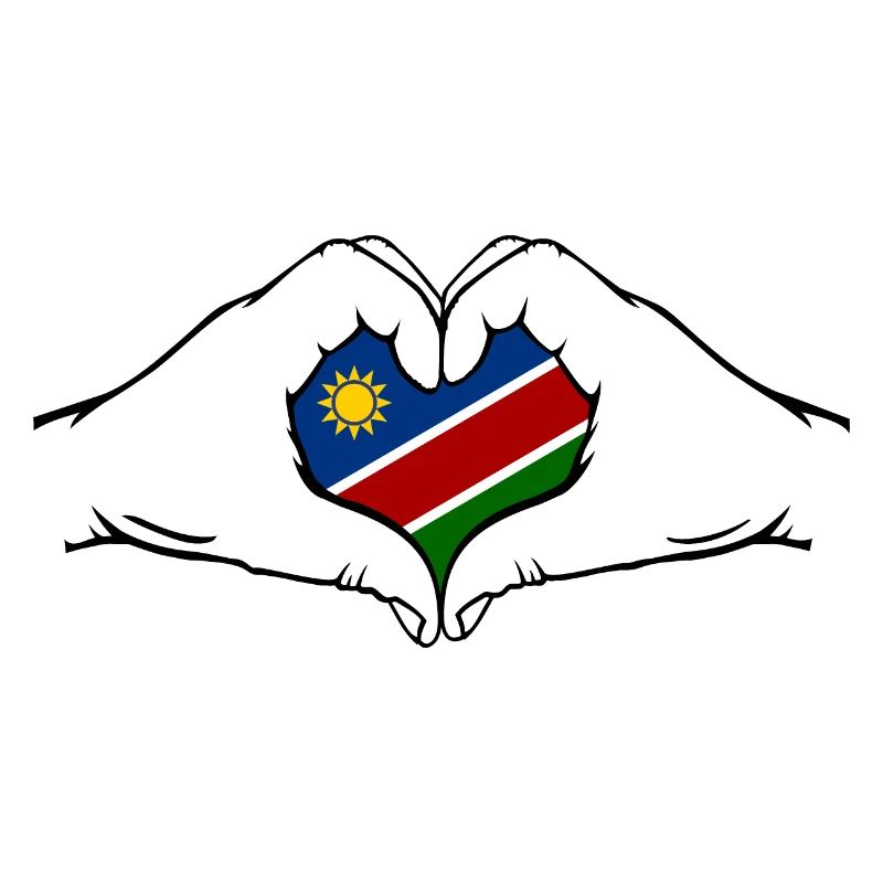 Namibia Flag Heart Shape
