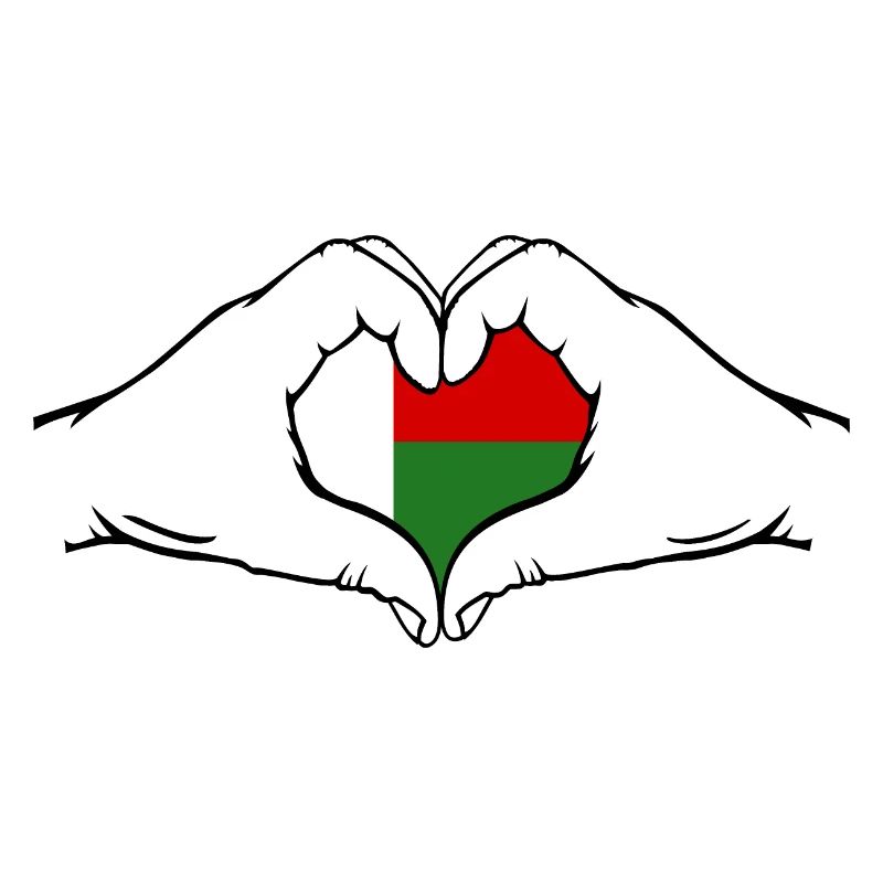 Drapeau de Madagascar en forme de coeur