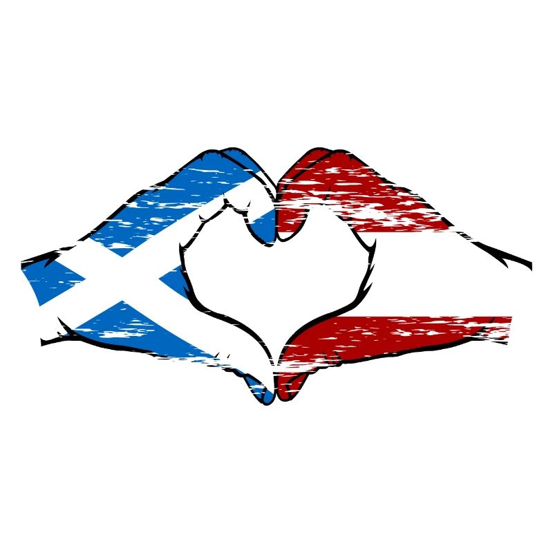 Ecosse Autriche Drapeau Mains Coeur Forme Utilisé
