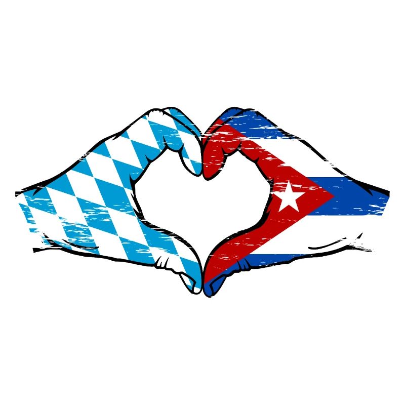 Bavière, Cuba, Drapeau, Mains, Coeur, Forme Utilisé