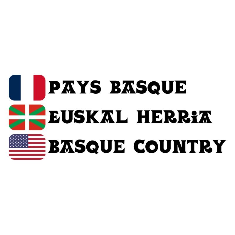 Pays Basque : drapeaux Français, Basque, Américain