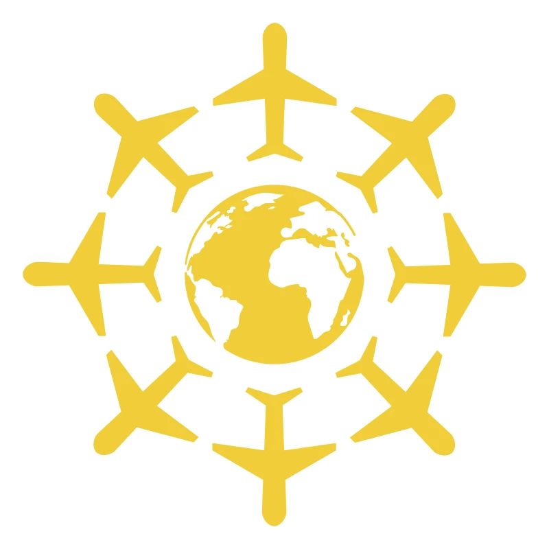 Globe avec des avions