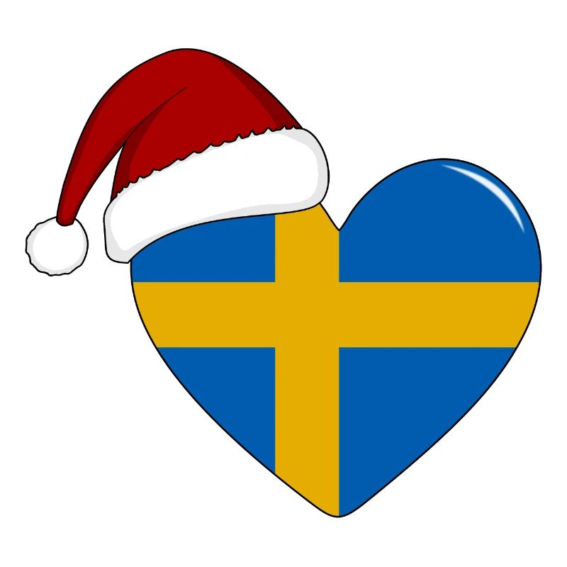Coeur de Noël drapeau de Suède