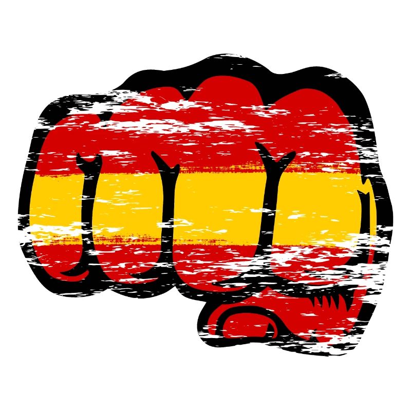 Spanien Flagge Hand Faust used