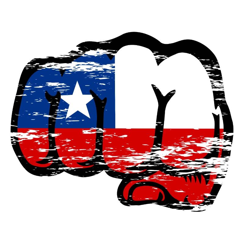Poing du drapeau chilien utilisé