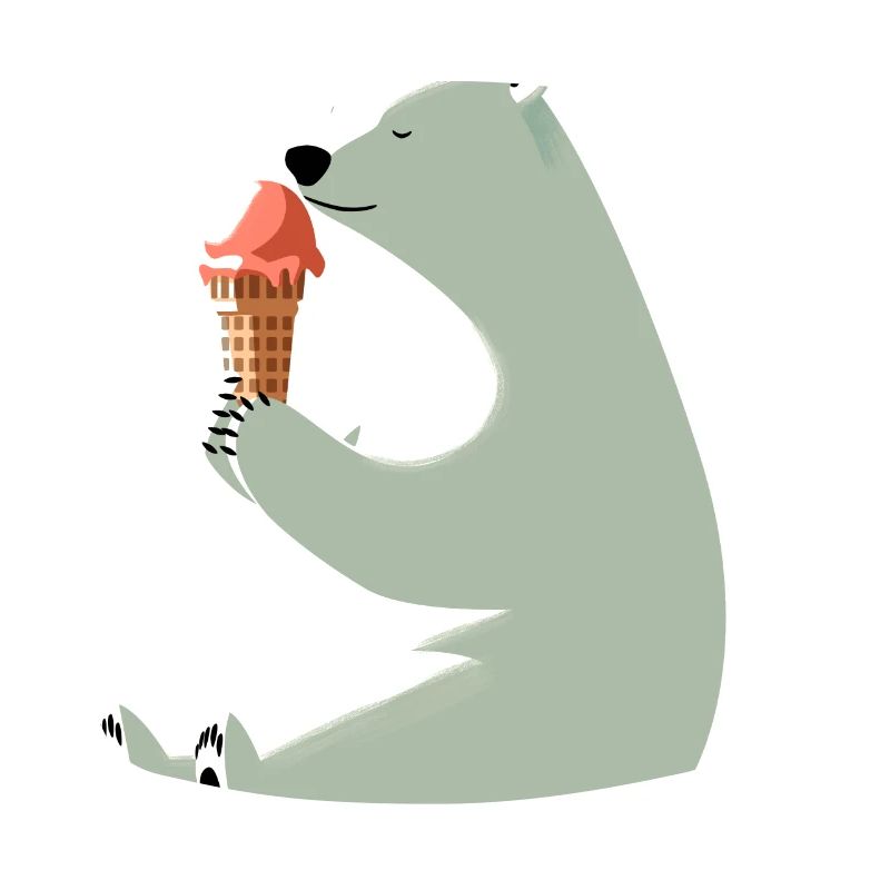 Eisbär mit Eis
