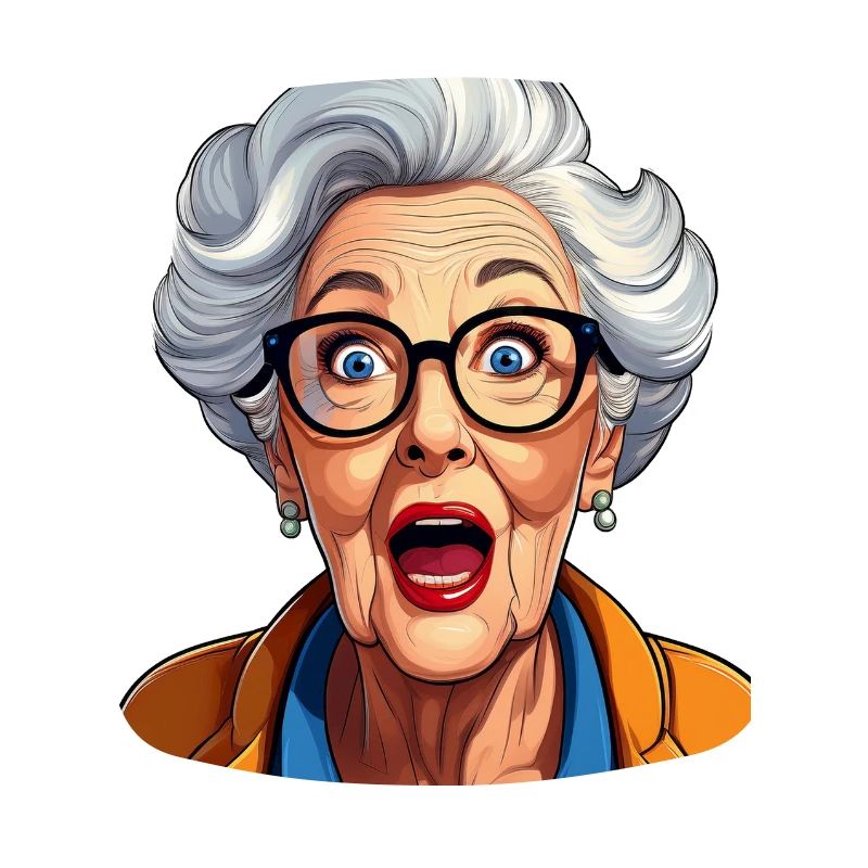 Erstaunte Großmutter