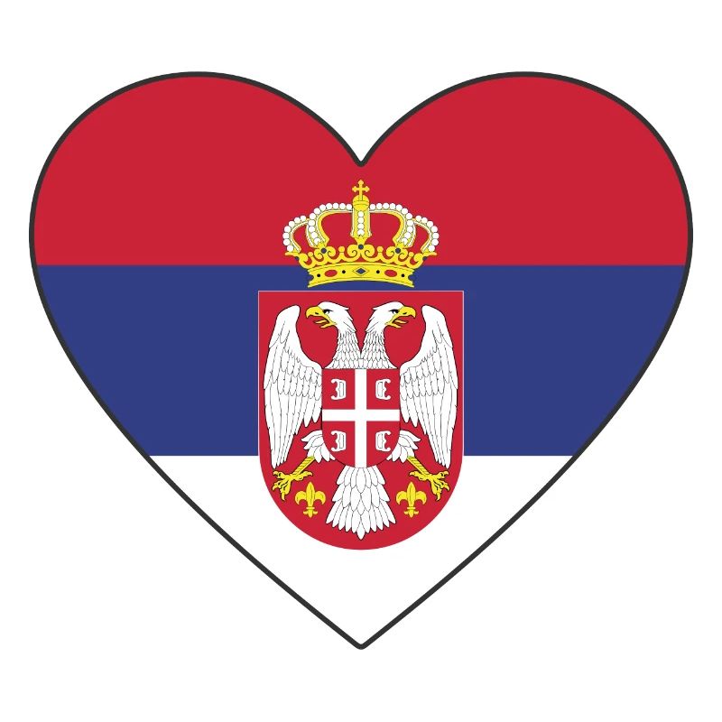 Cœur de drapeau de la Serbie