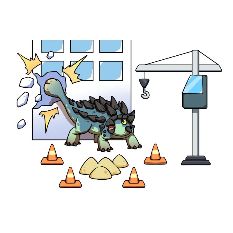 Cool Ankylosaurus Construction Site Crane Dino