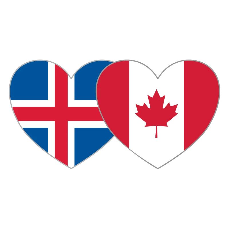 Cœur du drapeau du Canada de l’Islande