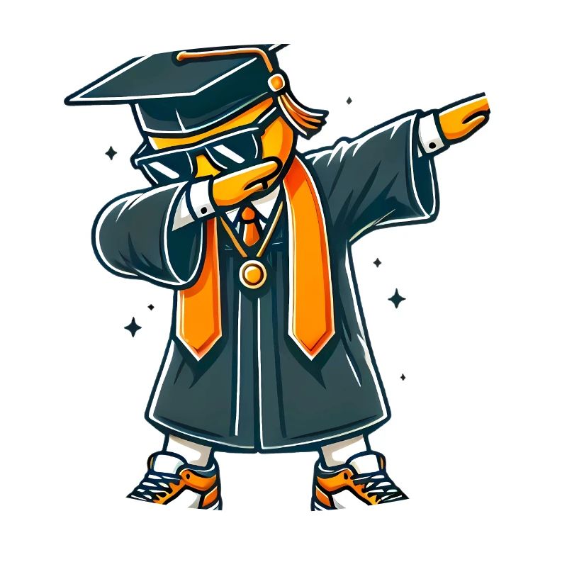 Illustration de pose de dab de diplômé cool