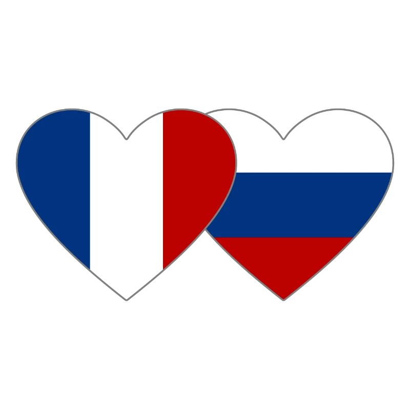 Francia Russia Bandiera Cuore