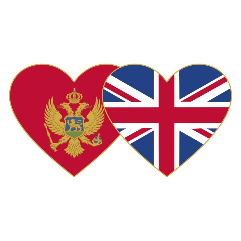 Monténégro Angleterre Drapeau