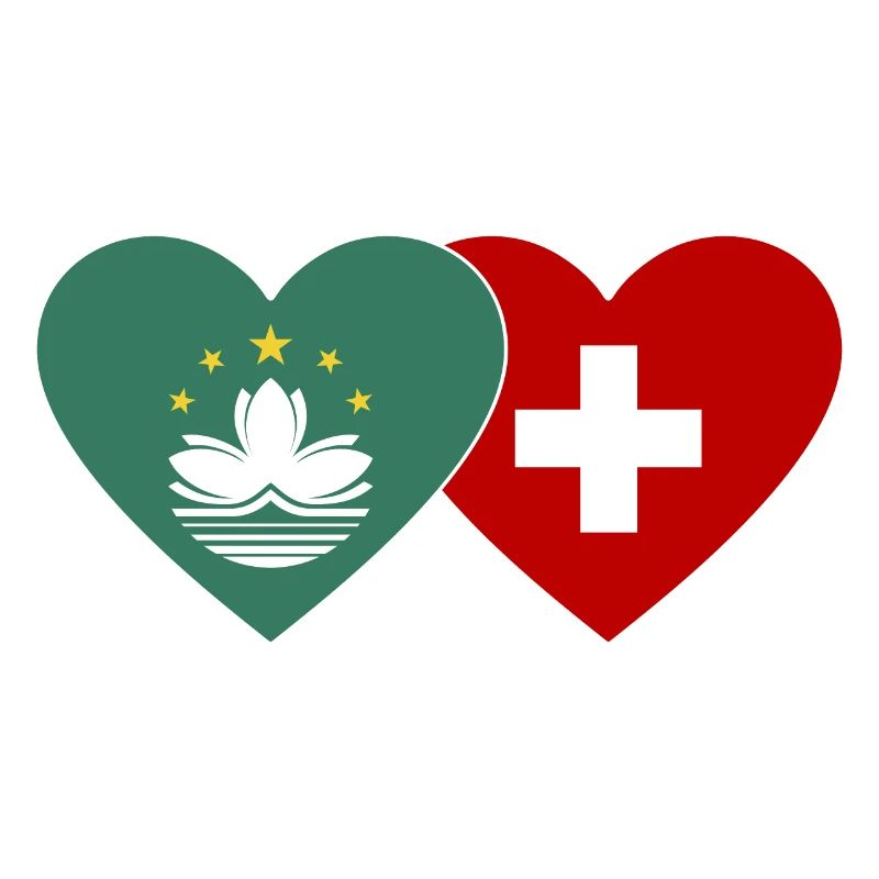 Cœur de drapeau suisse de Macao